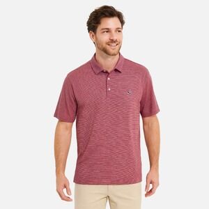 Vineyard Vines On The Go Sankaty Polo Shirt 2XL XXL Red Stripe Golf Performance